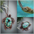 Chrysocolla turtle necklace