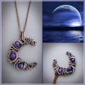Sapphire crescent moon necklace