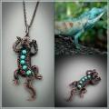 Turquoise lizard necklace