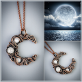 Moonstone crescent moon necklace