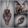 Amethyst owl necklace