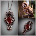 Carnelian owl necklace
