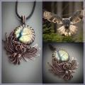 Labradorite owl necklace