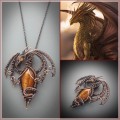 Tiger eye dragon necklace