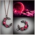 Ruby crescent moon necklace