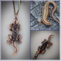 Sapphire lizard necklace