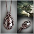 Hematite tree of life necklace