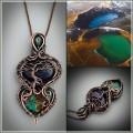 Sodalite and chrysocolla tree of life necklace