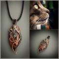 Agate cat necklace