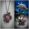 Amethyst turtle necklace