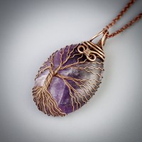 Amethyst tree of life necklace