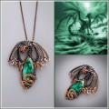 Malachite dragon necklace