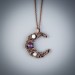 Amethyst and moonstone crescent moon necklace