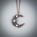 Aquamarine and moonstone crescent moon necklace