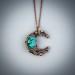 Chrysocolla crescent moon necklace